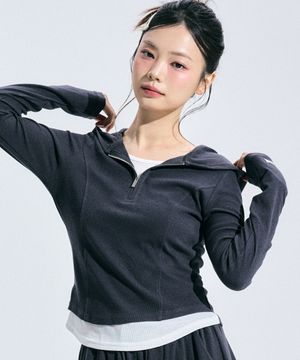 아이더 레이어드 하프 집업 [CHARCOAL]