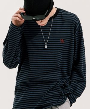 리듬 스트라이프 긴팔티셔츠 블루 KMLT6850