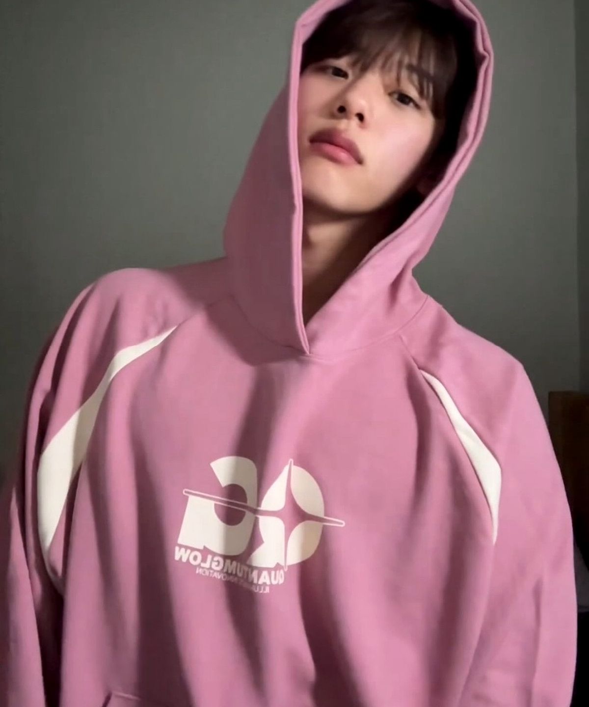 라이크더모스트(LIKE THE MOST) 사이드 배색 오버핏 후디_인디핑크