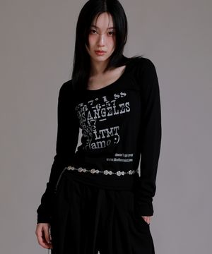 23.7 레터링 유넥 티셔츠_블랙