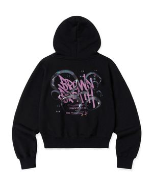 W BUBBLE TAG HOODIE - BLACK