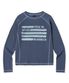 W SLOGAN WAFFLE RAGLAN TEE - BLUE