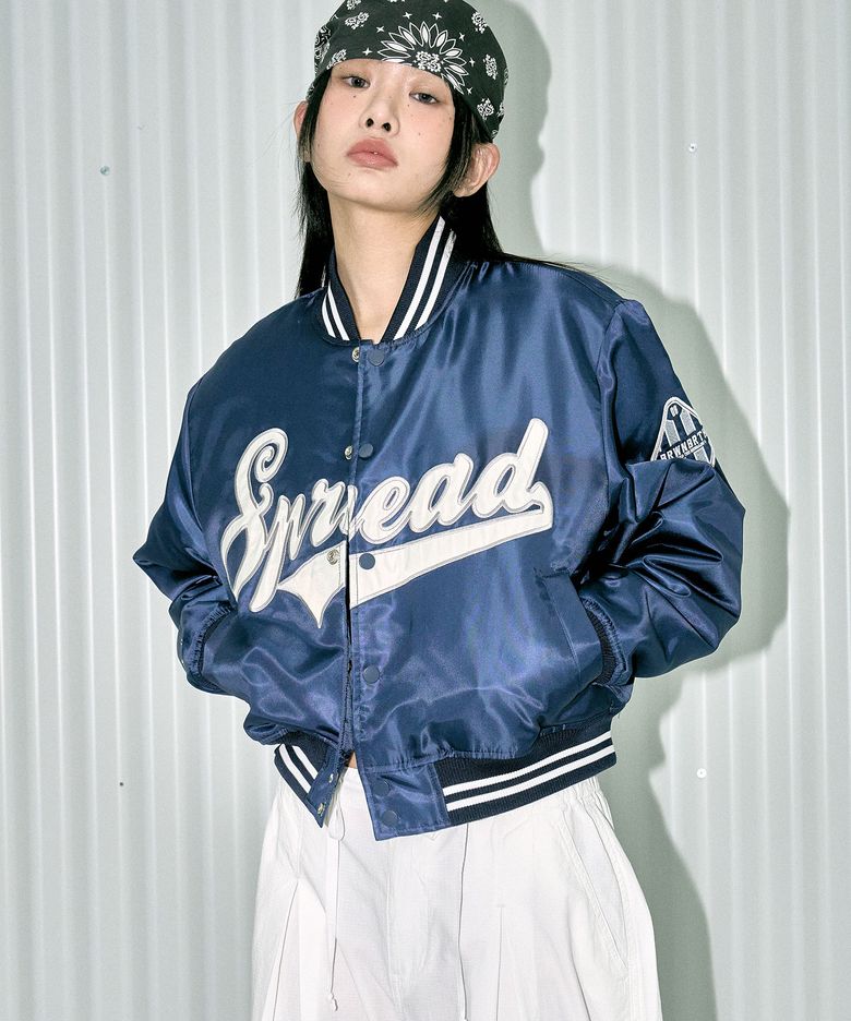 W BASEBALL PADDING JACKET - NAVY