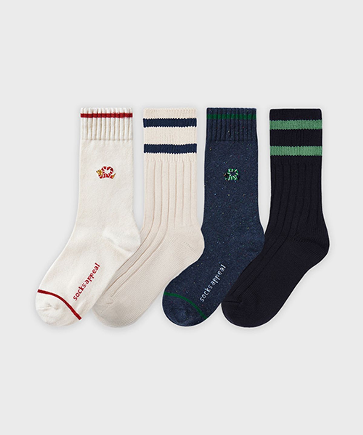 삭스어필(SOCKS APPEAL) my heart rib 2pack SET
