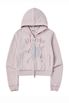 STAR CUT-OFF HOOD ZIP-UP LIGHT PINK