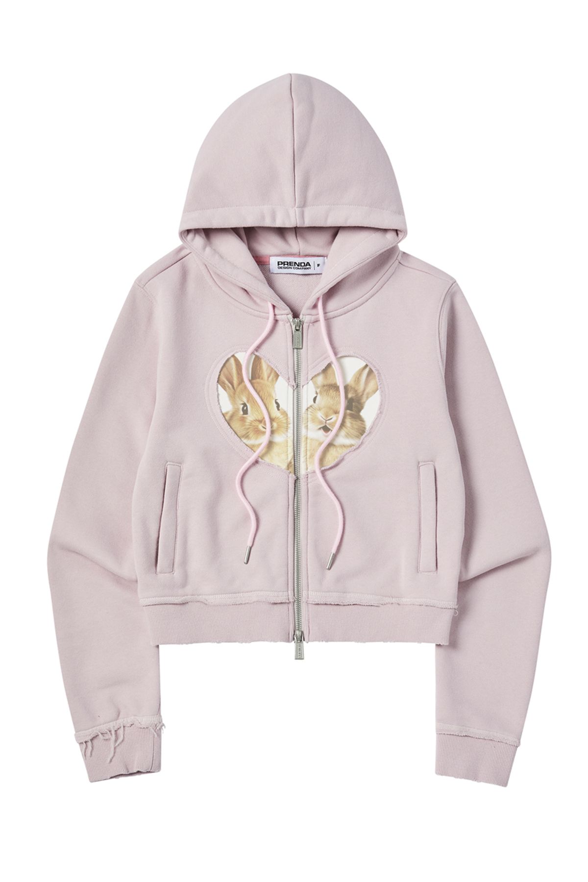 프렌다(PRENDA) BABY RABBIT HOOD ZIP-UP LIGHT PINK