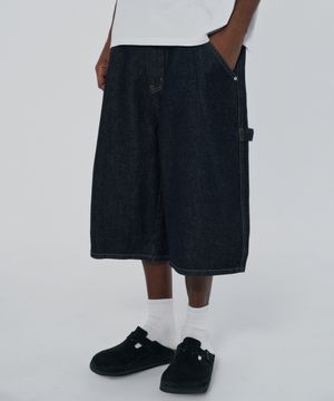 CARPENTER DENIM SHORTS [RAW INDIGO]