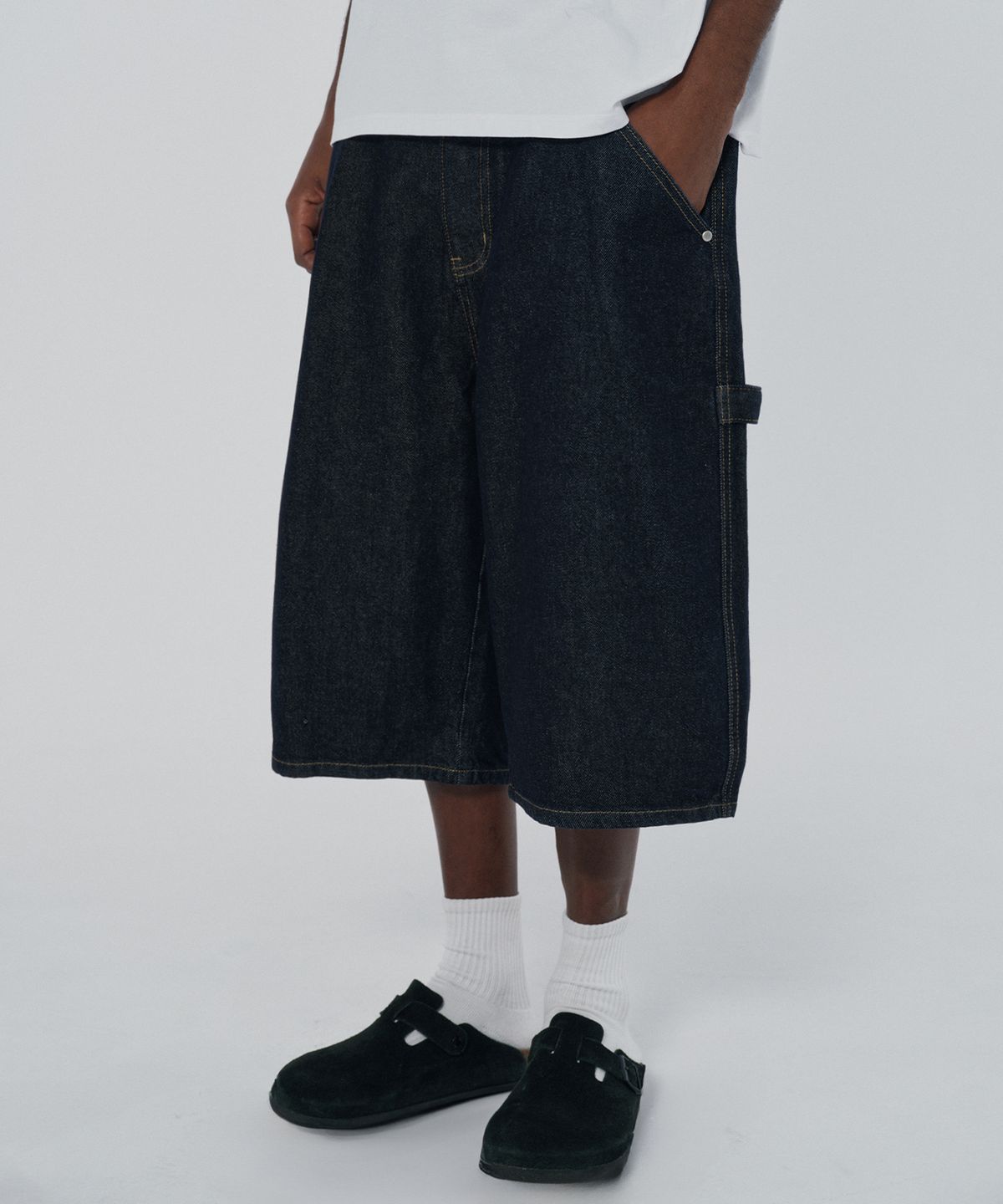 스웨이드(SUADE) CARPENTER DENIM SHORTS [RAW INDIGO]