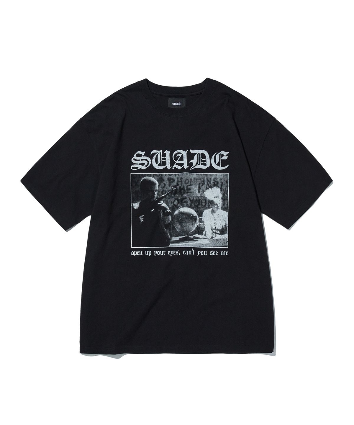 스웨이드(SUADE) CRACK PRINTED TEE [BLACK]