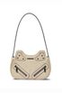 SUEDE LEATHER ZIPPER BAG SAND BEIGE