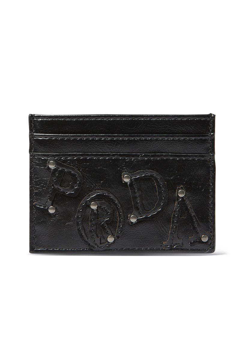 LEATHER POCKET SHIRRING RIBBON BAG BLACK