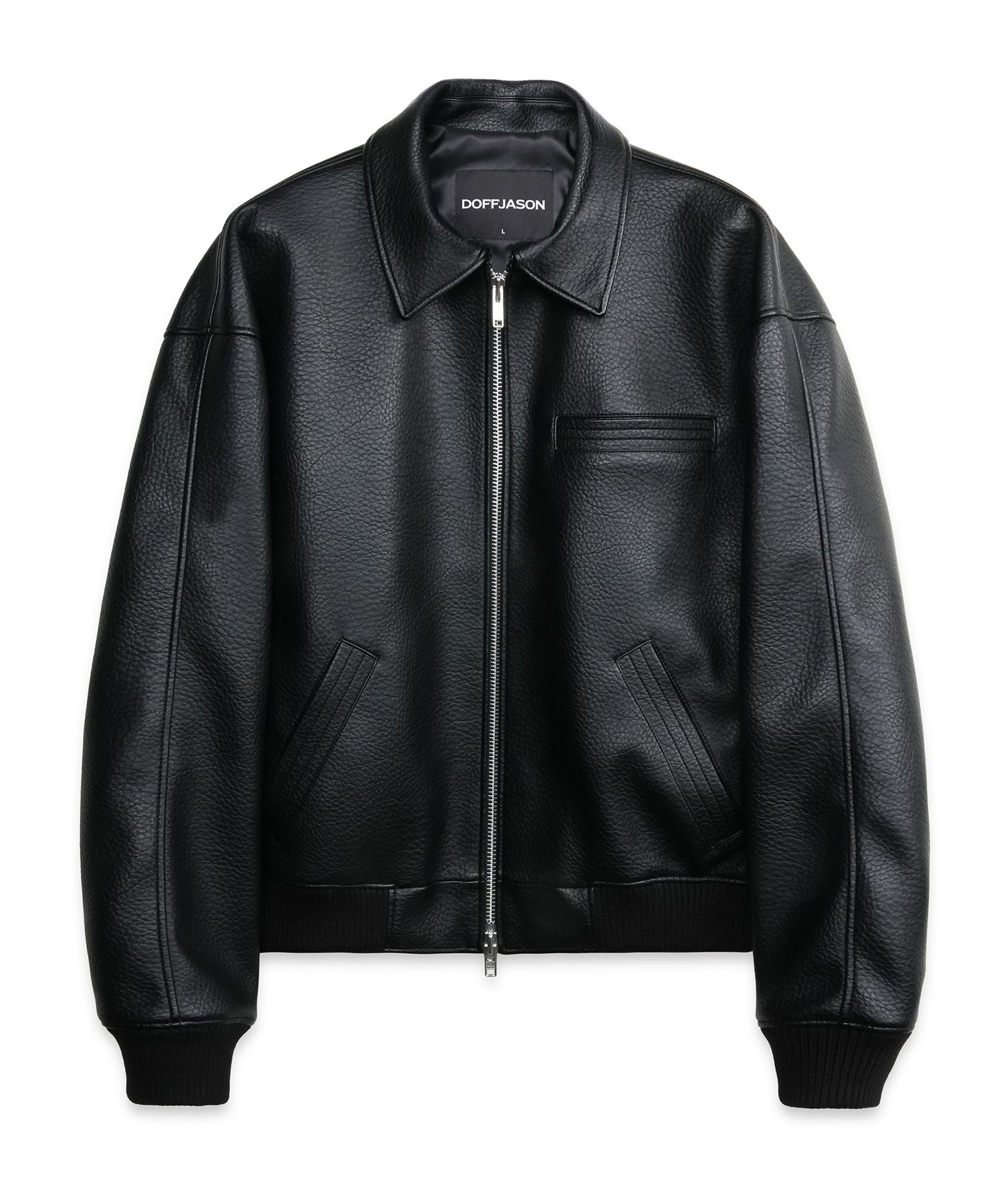 DOFFJASON カウレザージャケット MUSINSA | DOFFJASON Walkers Leather Blue Jacket BLACK