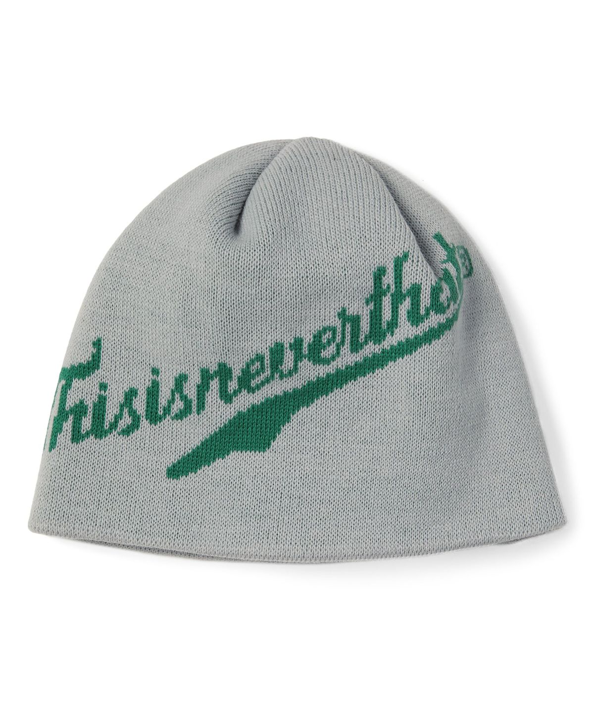 디스이즈네버댓(THISISNEVERTHAT) Script-Logo No Cuff Beanie Grey