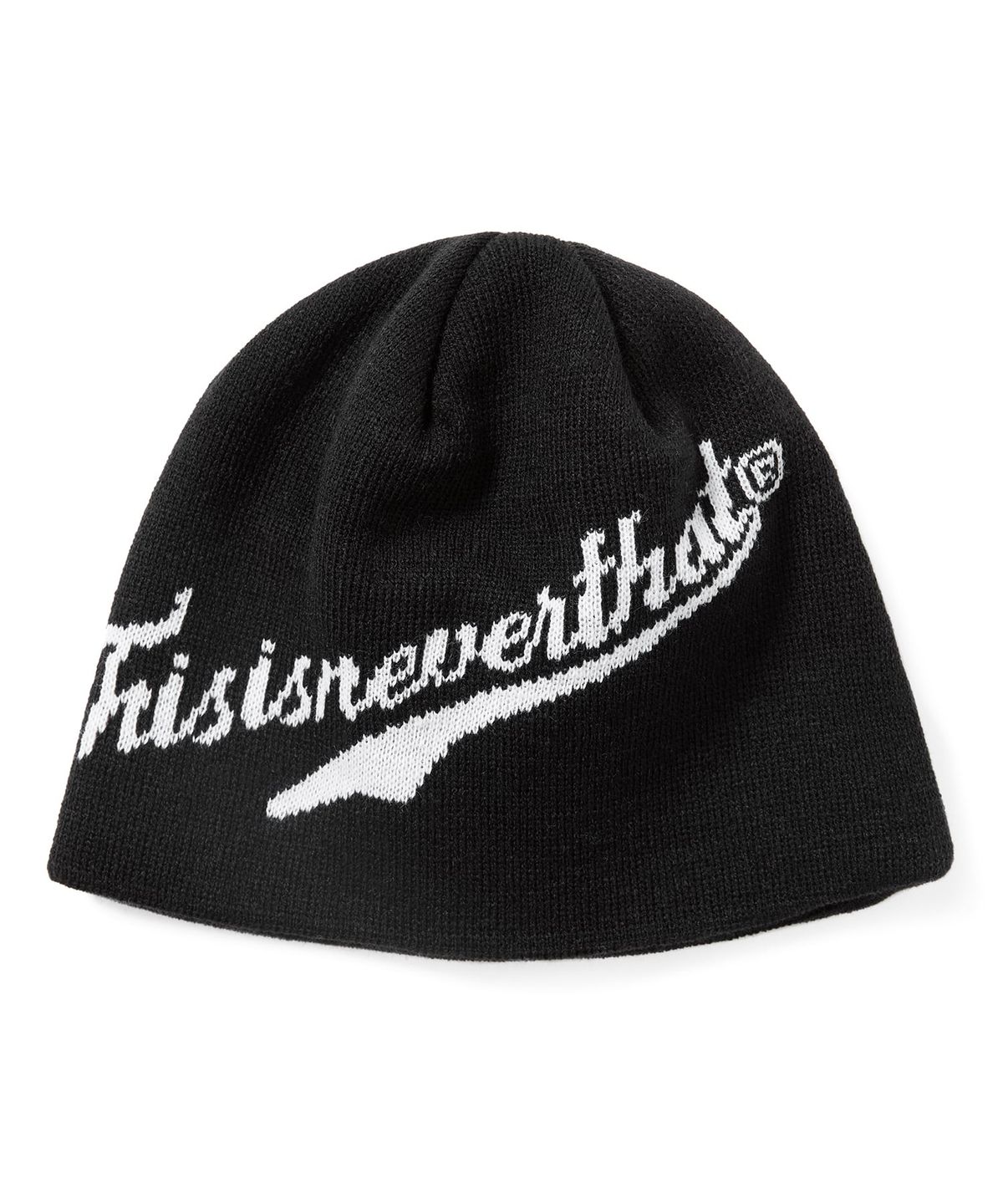 디스이즈네버댓(THISISNEVERTHAT) Script-Logo No Cuff Beanie Black