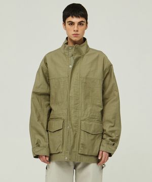 사파리 5311 사틴코튼 오버핏 카키 야상재킷