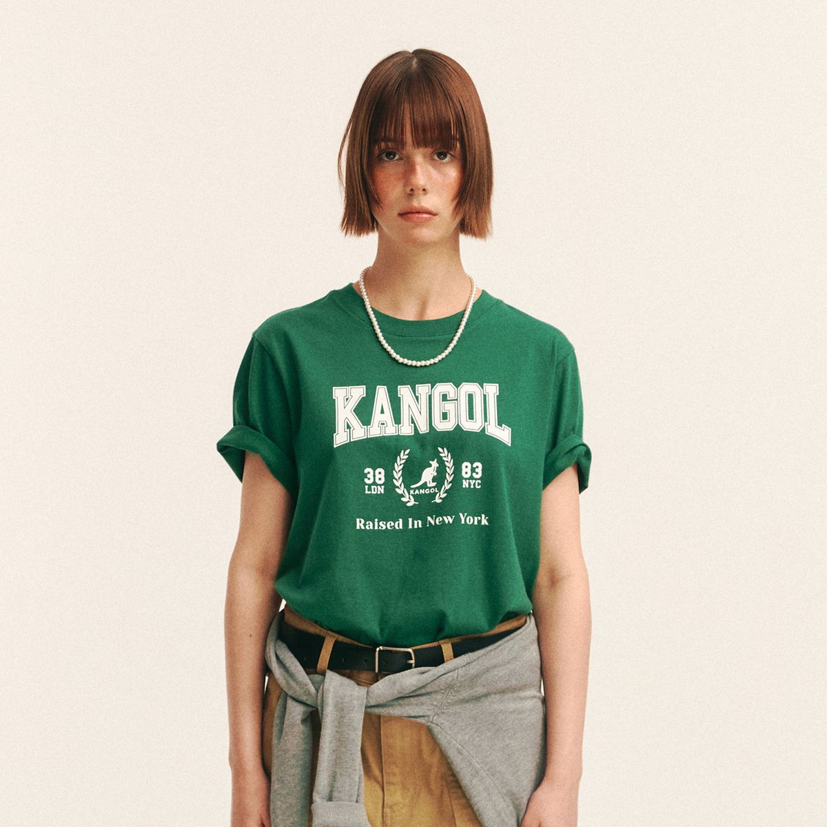 캉골(KANGOL) 우먼스 칼리지 티셔츠 2795 그린