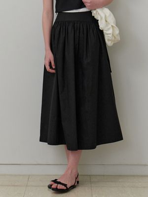 Heidi shirring skirt (black)