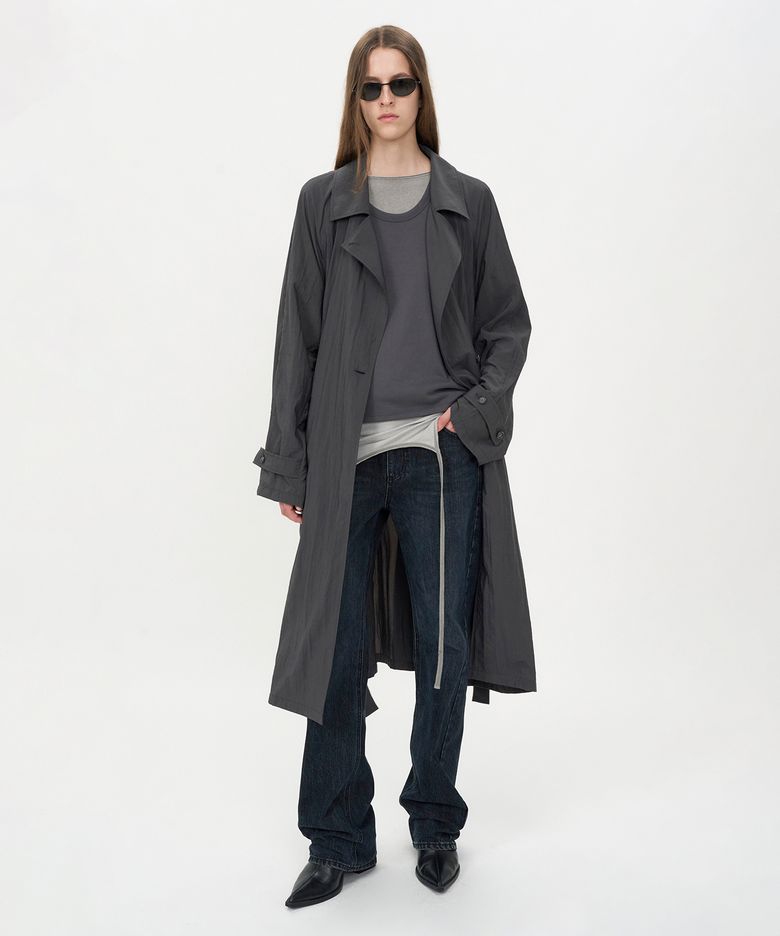 쉬어 나일론 트렌치 DARK GREY