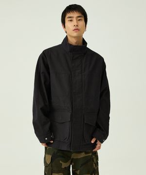 사파리 5311 사틴코튼 오버핏 블랙 야상재킷