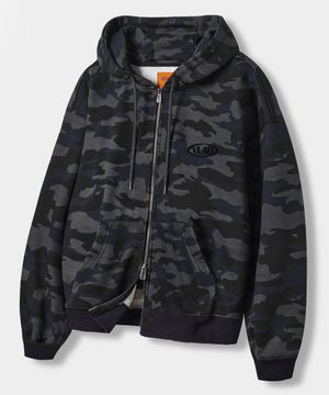 VLAD 워시드 카모플라쥬 후드 집업_네이비&그레이