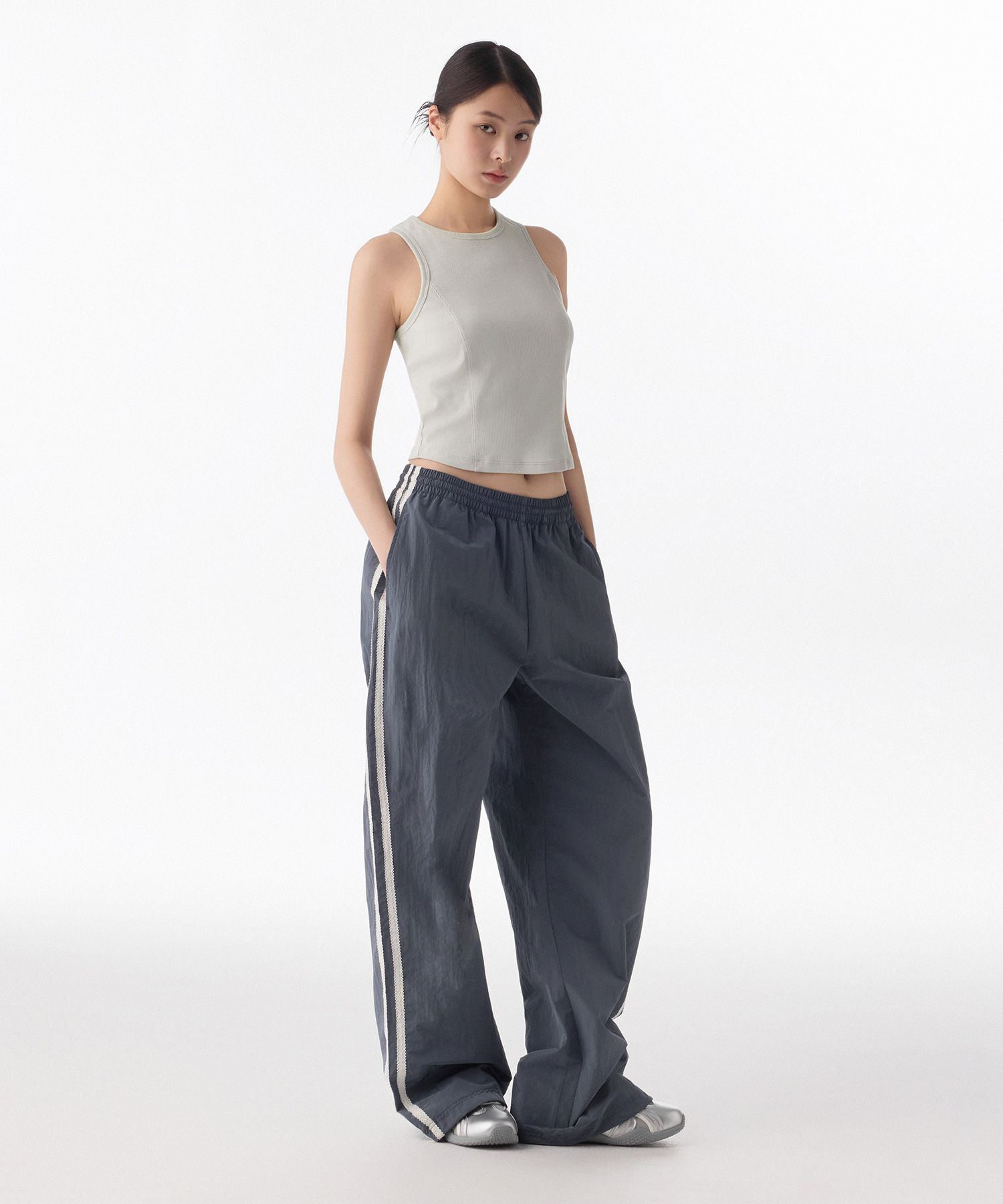 MUSINSA STANDARD ■ Women's Nylon Wide Lace Track Pants MUSINSA | MUSINSA STANDARD WOMAN Women's Nylon Wide Lace