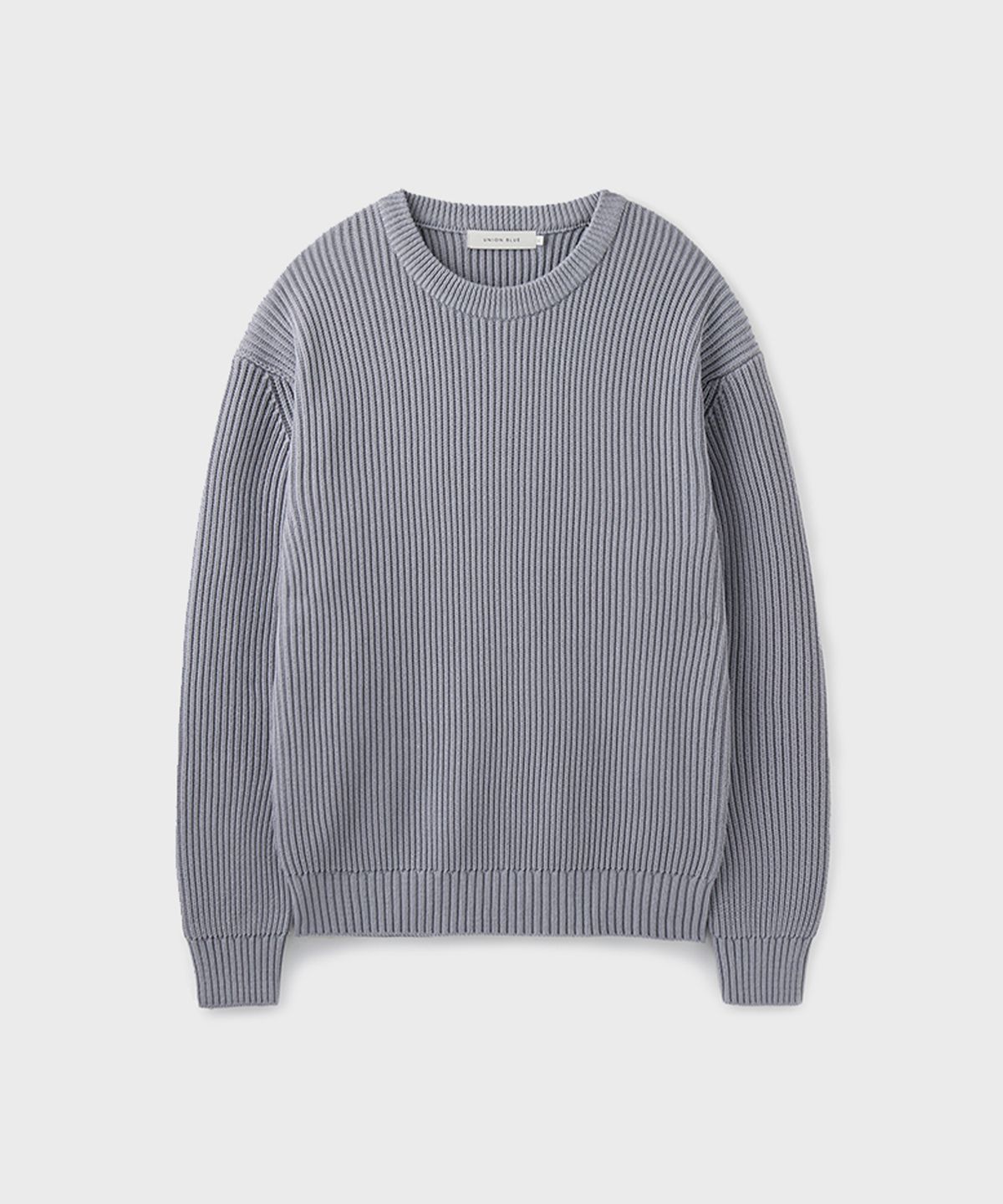 유니온블루(UNION BLUE) HARD TWIST COTTON RIBBED KNIT [BLUE GRAY]