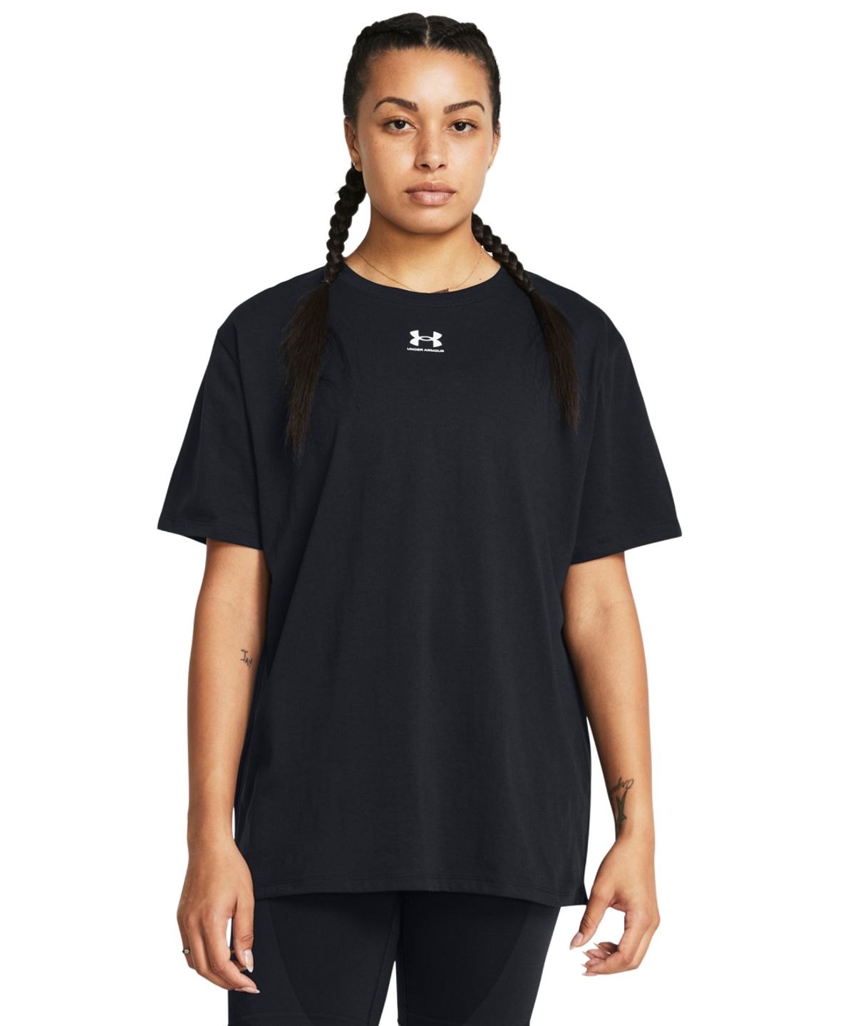 언더아머(UNDERARMOUR) 여성 캠퍼스 오버사이즈 반팔 1387193-001