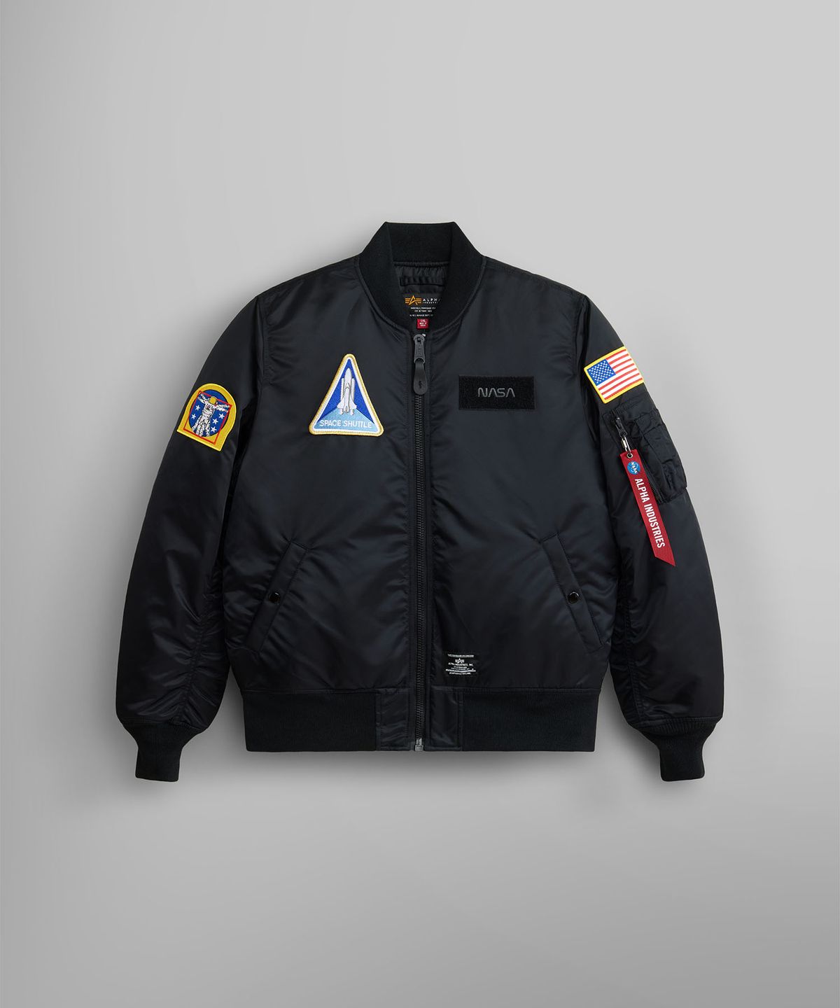 알파 인더스트리(ALPHA INDUSTRIES) 나사 MA-1 플라이트 자켓 GEN II 블랙