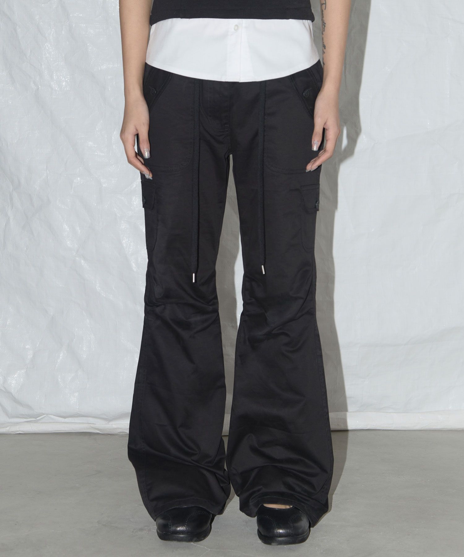 FANCY CLUBCargo Pin Tuck Bootcut Pants