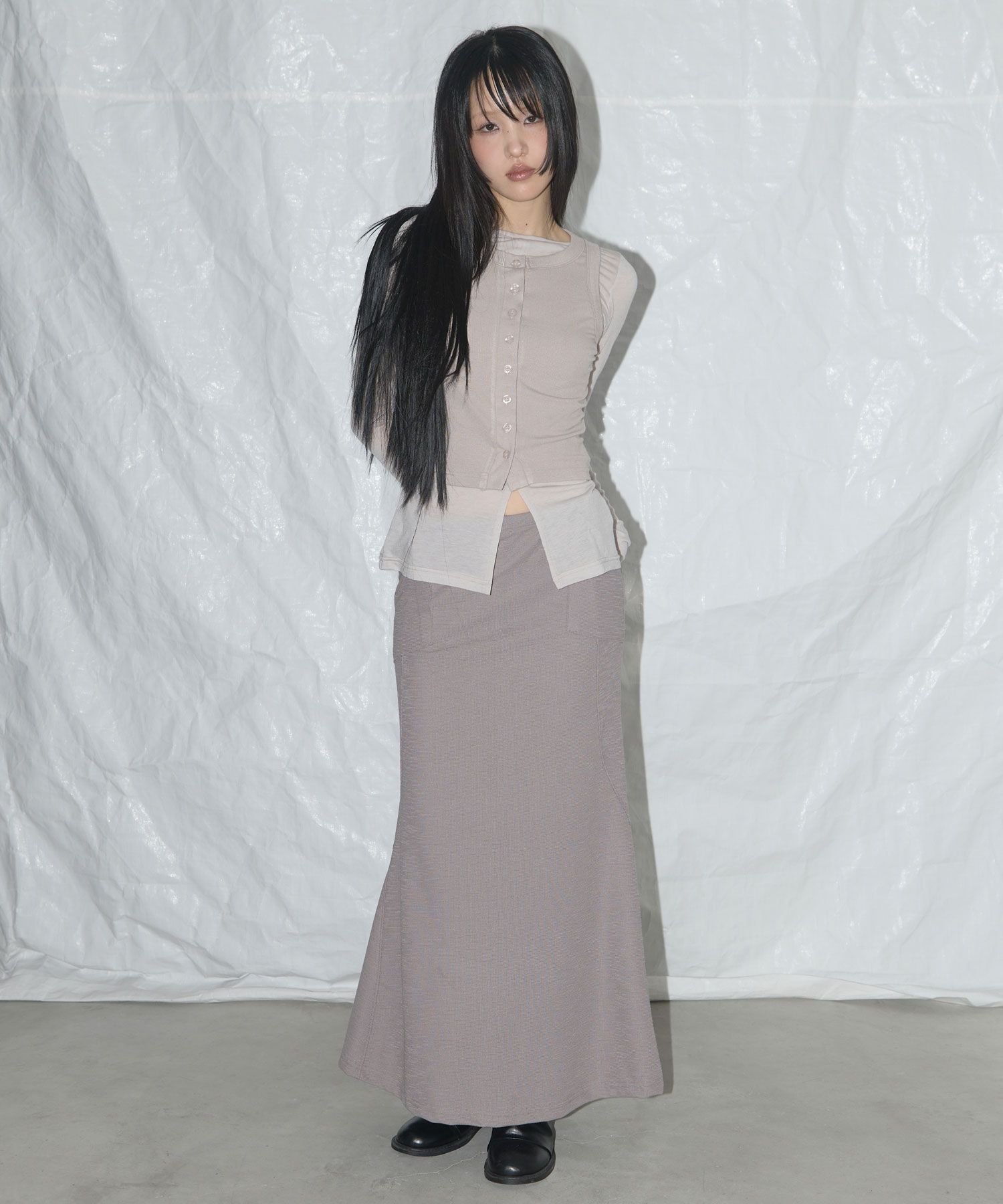 スカート FANCY CLUB CUT OUT MERMAID LONG SKIRT 5BMM199 MUSINSA | FANCY CLUB Cut Out Mermaid Long Skirt (BROWN) F25QD897