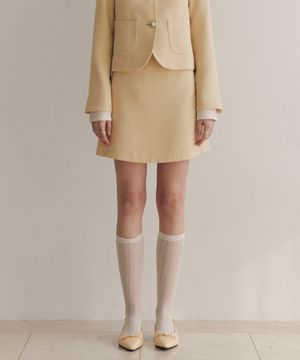 [4컬러] 크리미 트위드 스커트