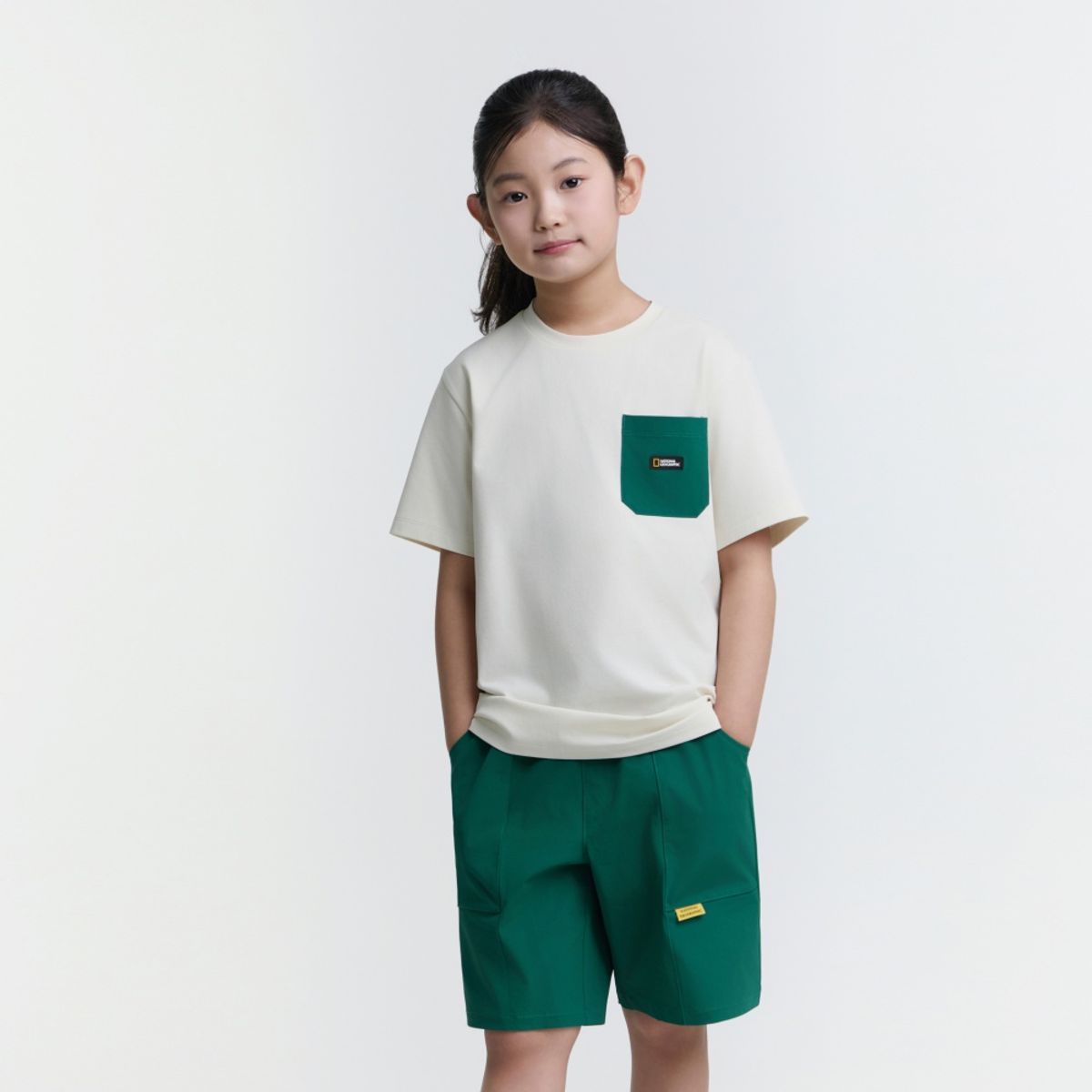 내셔널지오그래픽 키즈(NATIONAL GEOGRAPHIC KIDS) K252UPB910 5부 상하 SET CREAM