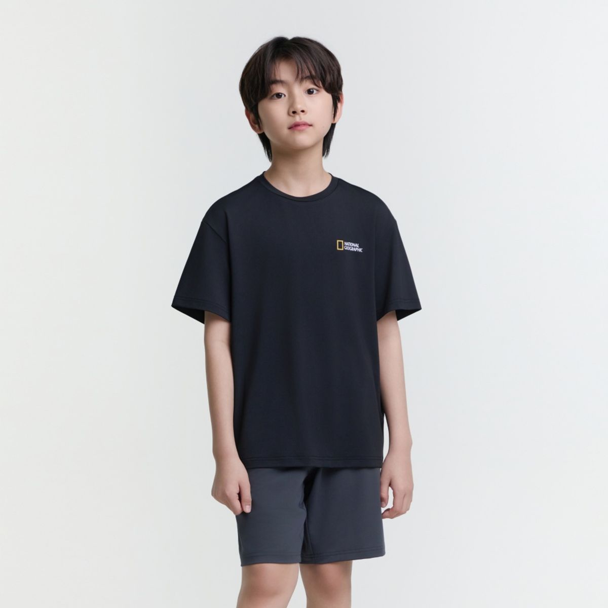 내셔널지오그래픽 키즈(NATIONAL GEOGRAPHIC KIDS) K252UPB902 냉감 5부 상하 SET CARBONBLACK