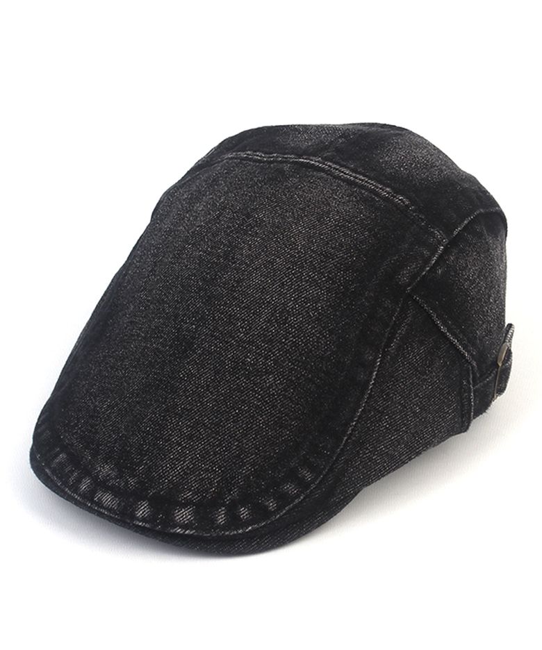 Hard Washing Black Denim SideBelt Huntingcap 헌팅캡