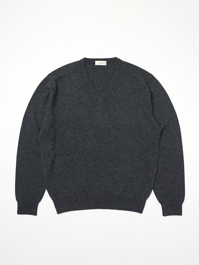 24FW V-neck Knit Charcoal