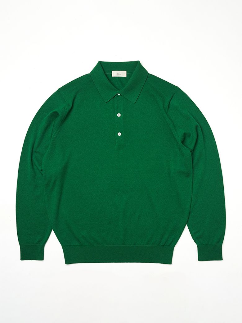 25SS Cashtouch Long Sleeve Polo Knit Green