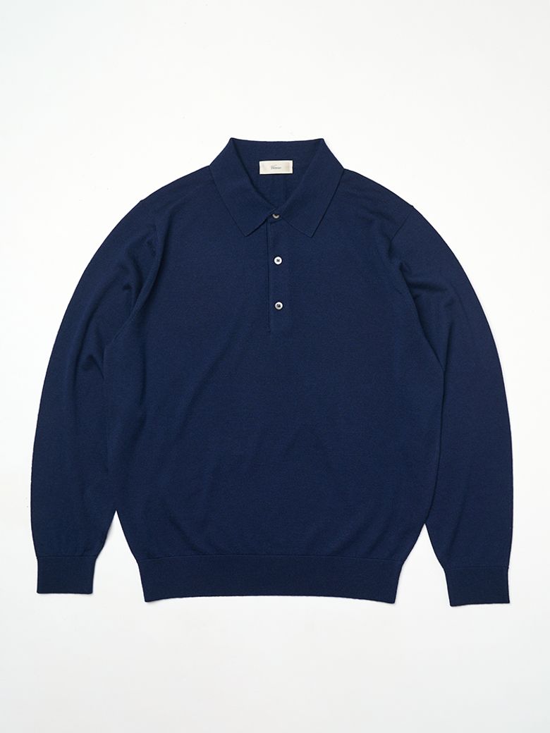 25SS Cashtouch Long Sleeve Polo Knit Dark-Navy