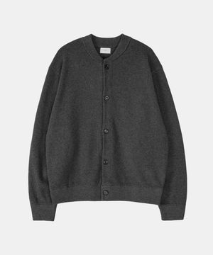 코튼 라운드 가디건 멜란지 차콜