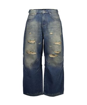 FORCE WIDE DENIM PANTS YELLOW BLUE