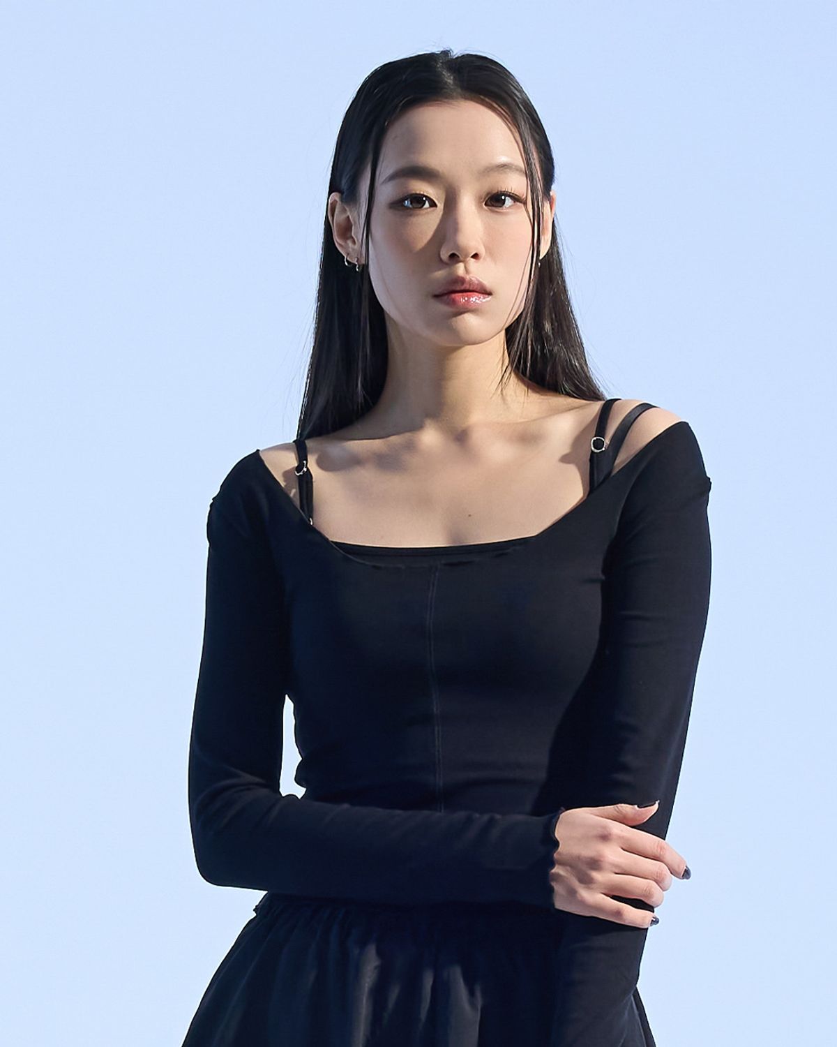 모아(MOAA) Layered Squar Neck Top (BLACK)) inner set