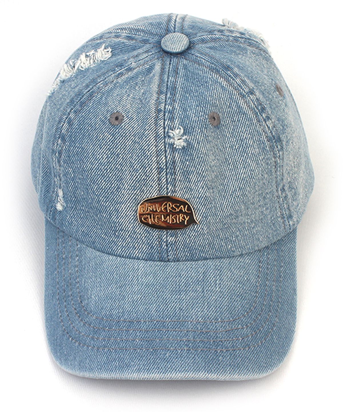 유니버셜 케미스트리(UNIVERSAL CHEMISTRY) Damage Light Denim Bubble Ballcap 워싱볼캡