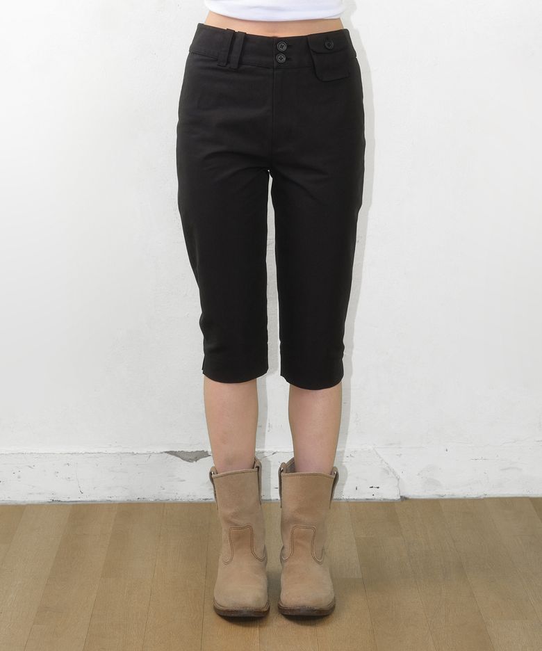 COTTON BIKER PANTS BLACK