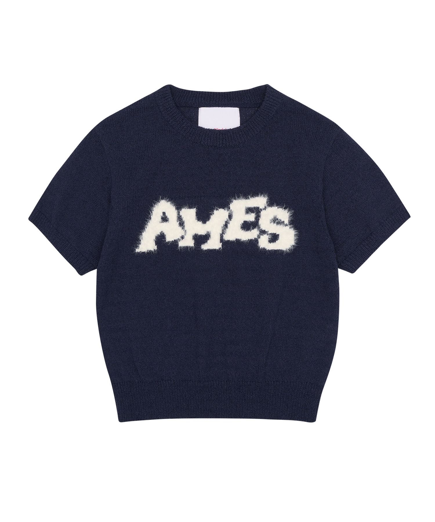 【AMES】HAIRY LOGO SHORT SLEEVE KNIT MUSINSA | AMES-WORLDWIDE HAIRY LOGO SHORTSLEEVE KNIT IVORY