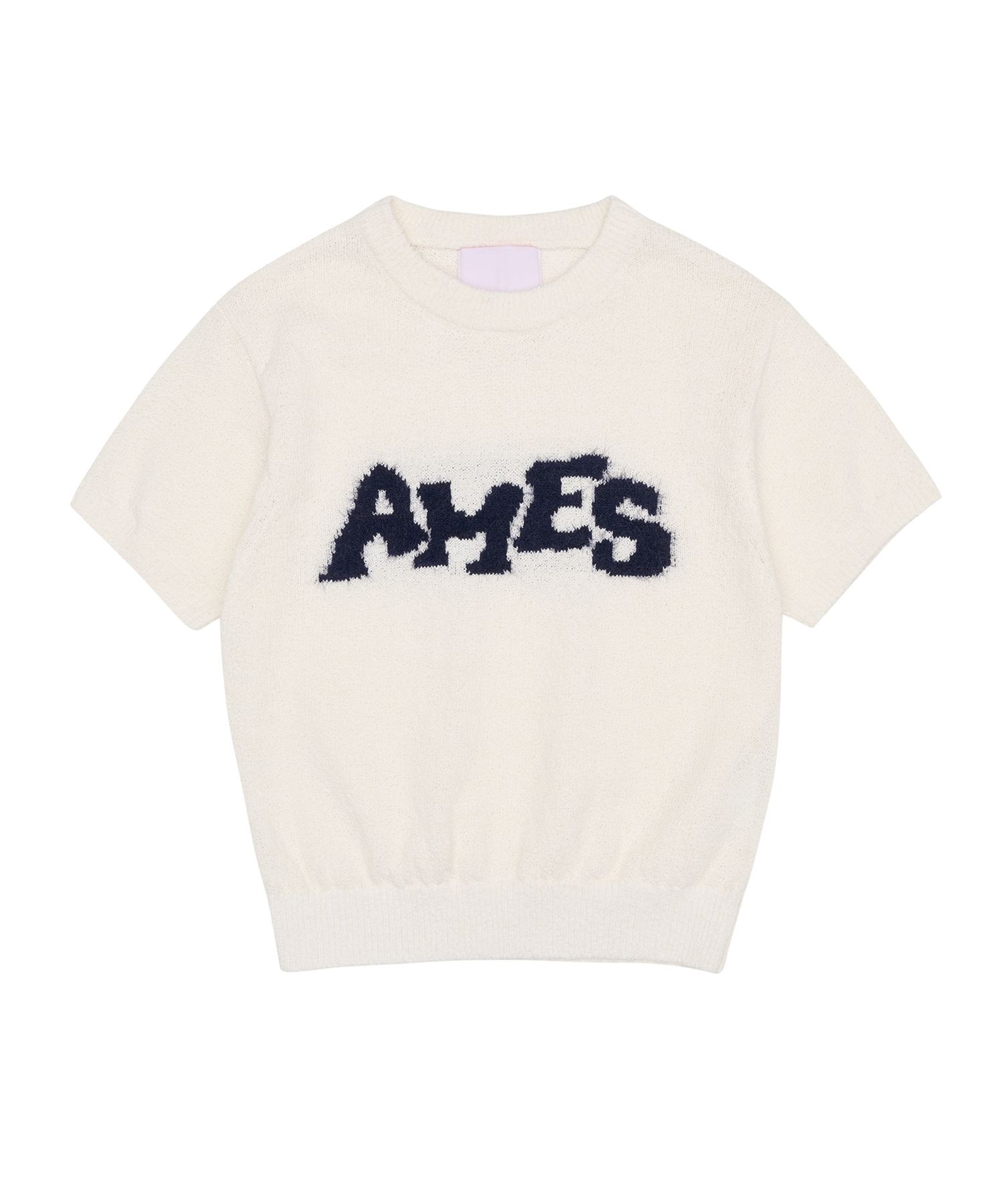 【AMES】HAIRY LOGO SHORT SLEEVE KNIT MUSINSA | AMES-WORLDWIDE HAIRY LOGO SHORTSLEEVE KNIT IVORY