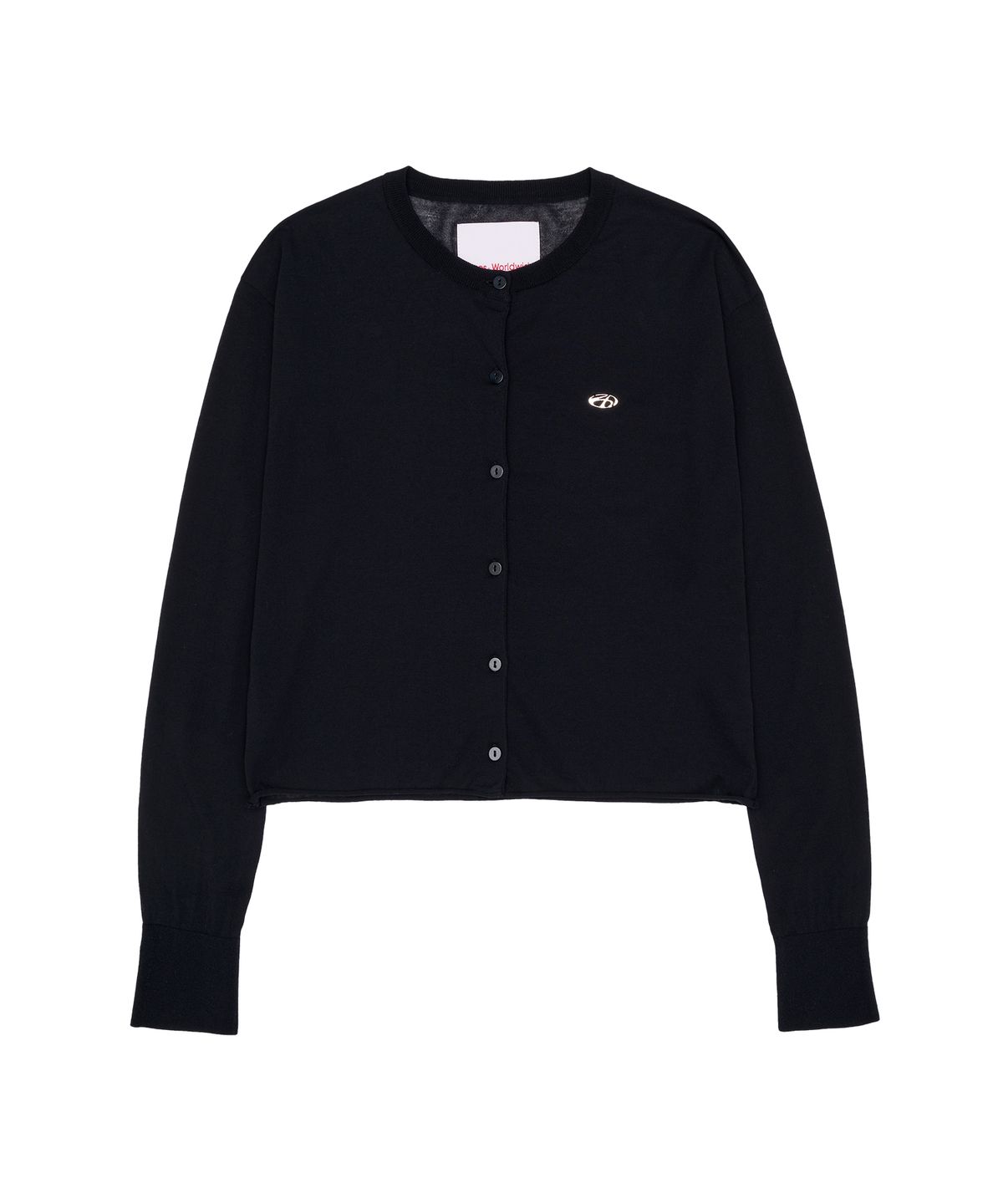 아메스 월드와이드(AMES-WORLDWIDE) SHEER ROUND NECK CARDIGAN BLACK