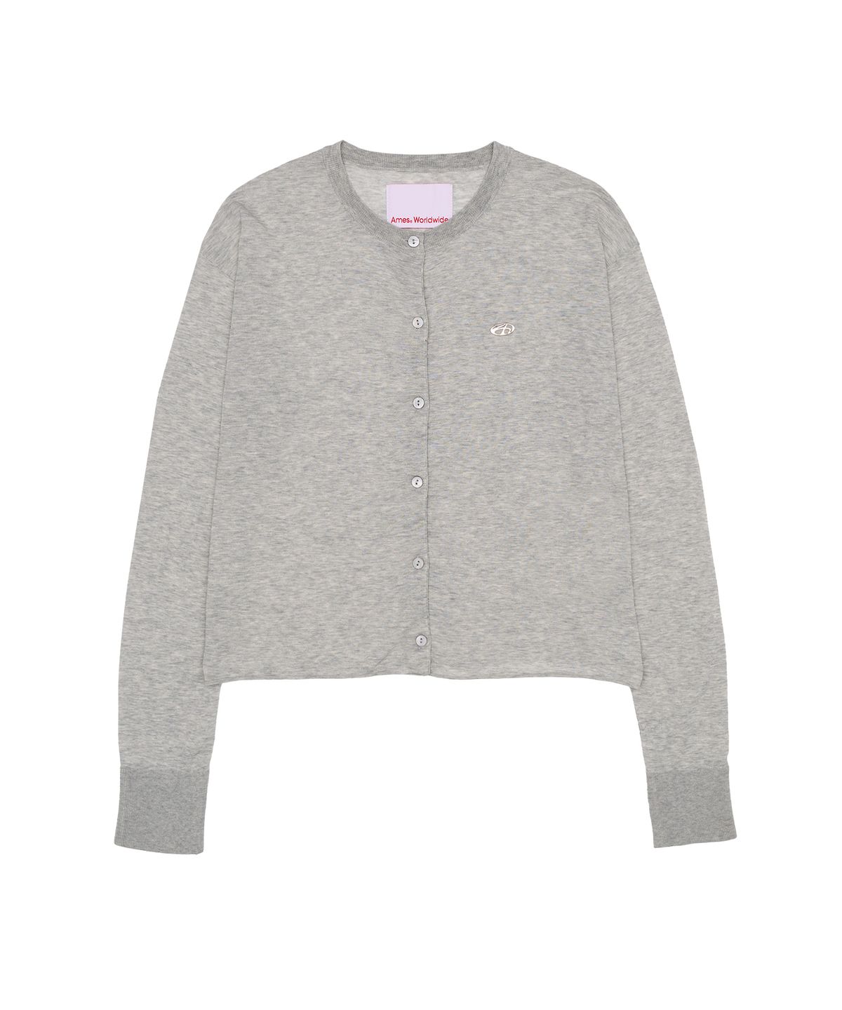 아메스 월드와이드(AMES-WORLDWIDE) SHEER ROUND NECK CARDIGAN GREY