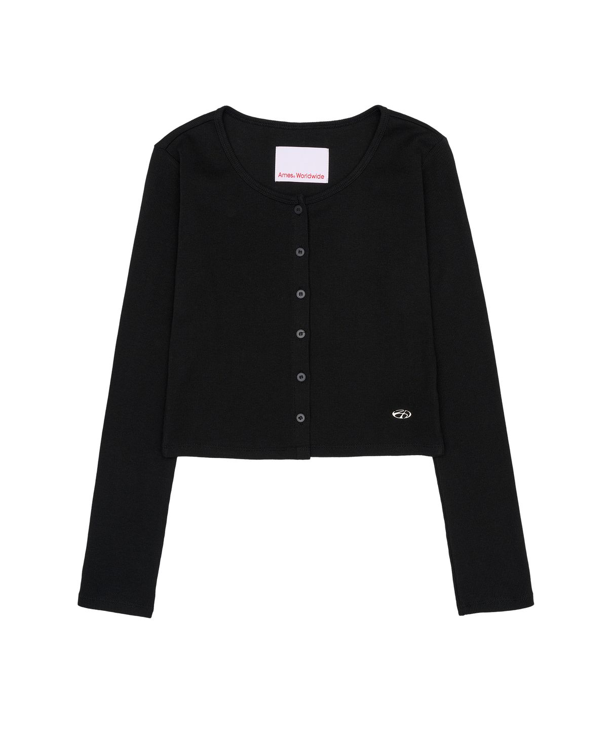 아메스 월드와이드(AMES-WORLDWIDE) RIB U-NECK CARDIGAN BLACK
