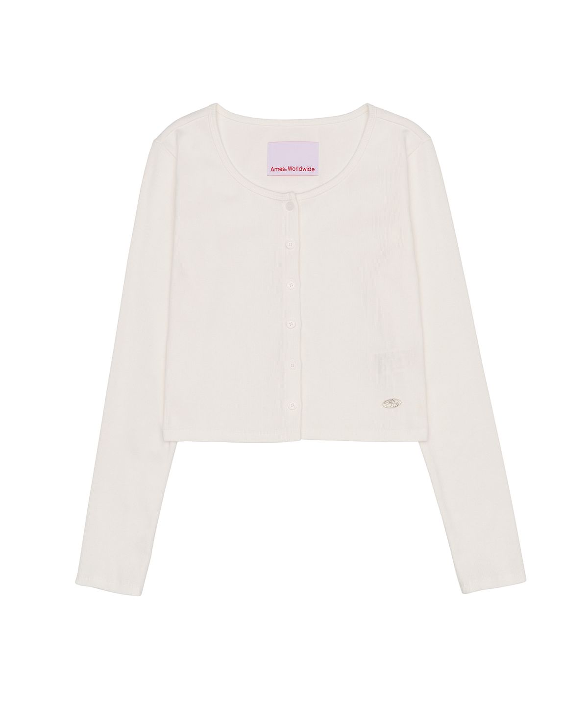 아메스 월드와이드(AMES-WORLDWIDE) RIB U-NECK CARDIGAN WHITE