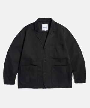 Cotton Notched Jacket Black