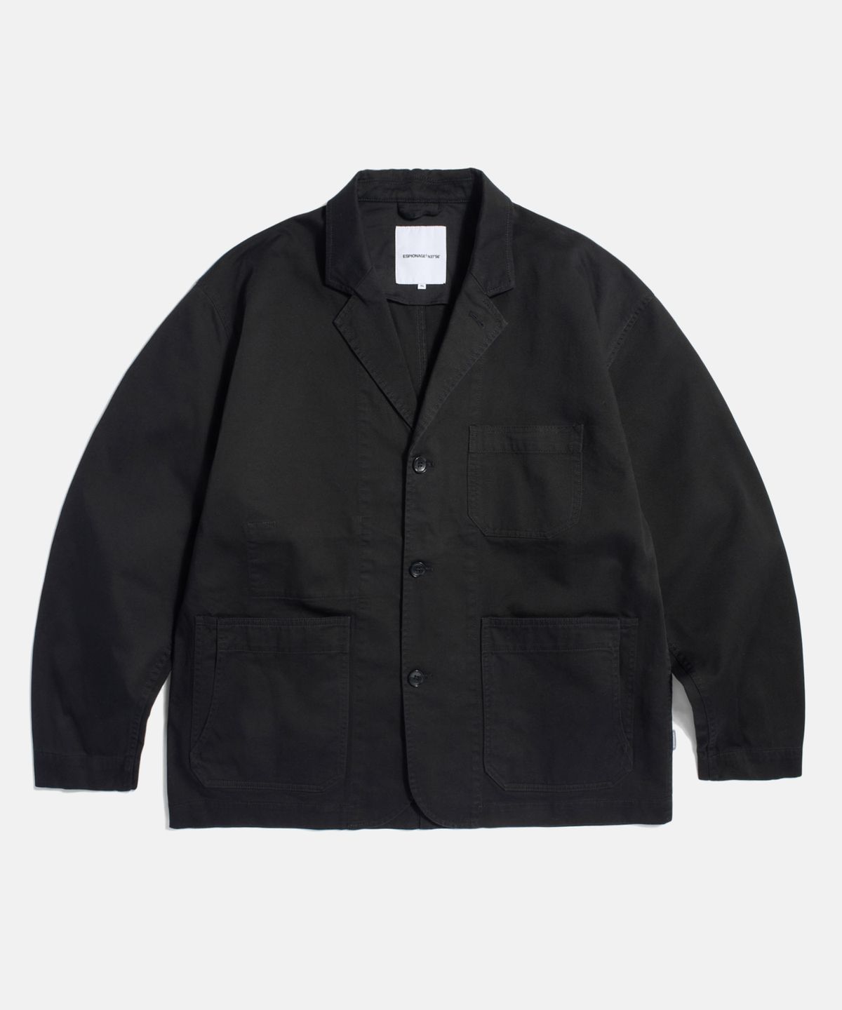 에스피오나지(ESPIONAGE) Cotton Notched Jacket Black